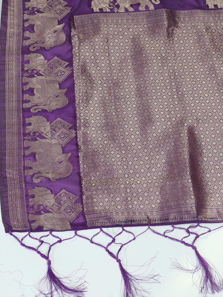 Plain Crepe Saree
