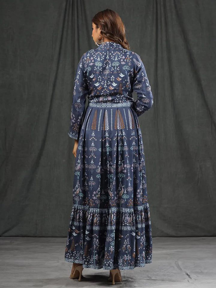 Digital Printed Cotton Gown Dress