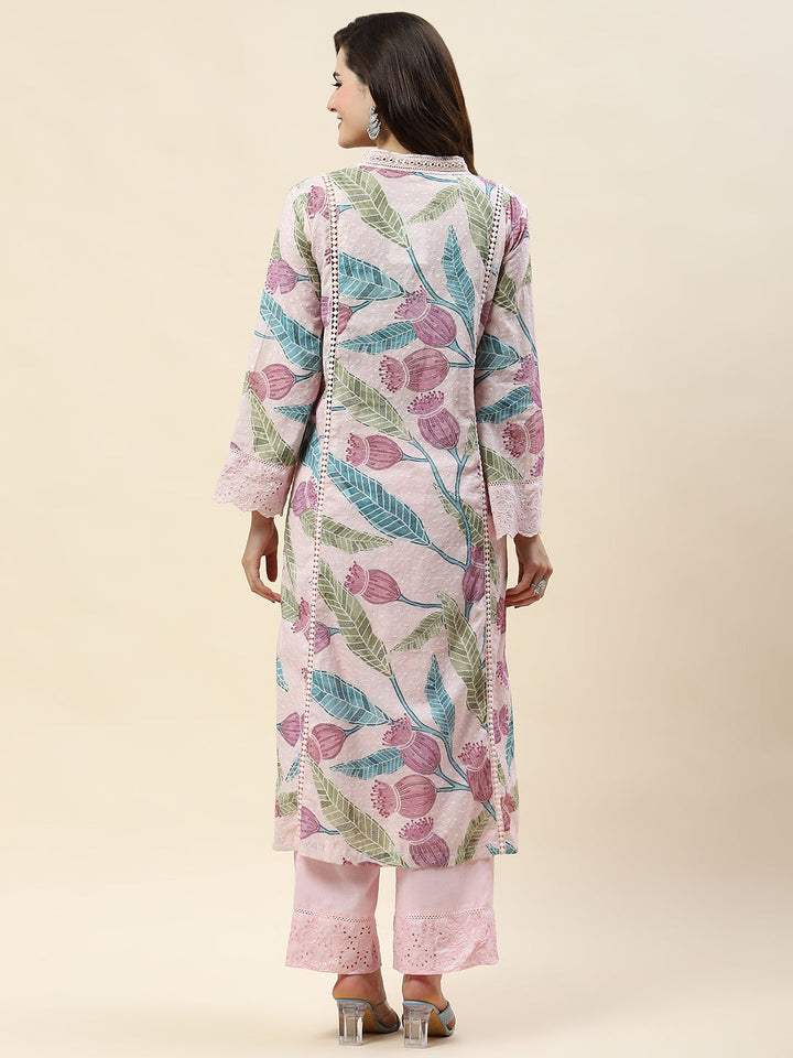 Neck Patti Printed Cotton Kurta Set