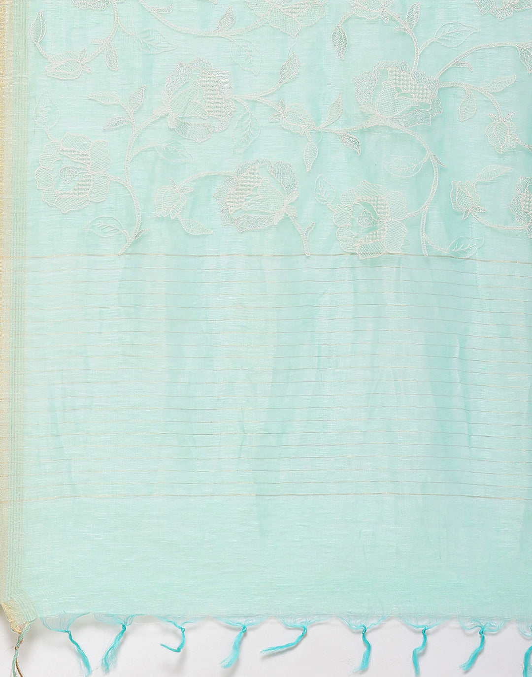 Cotton Linen Embroidery Saree