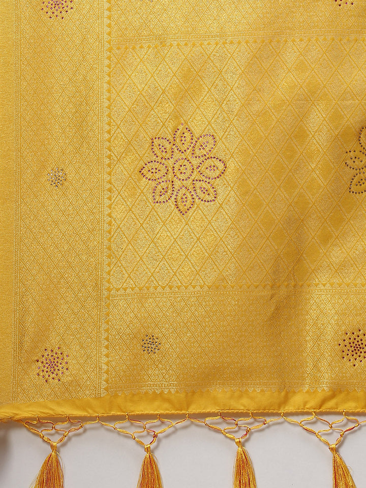 Stone Jaal Art Handloom Woven Saree