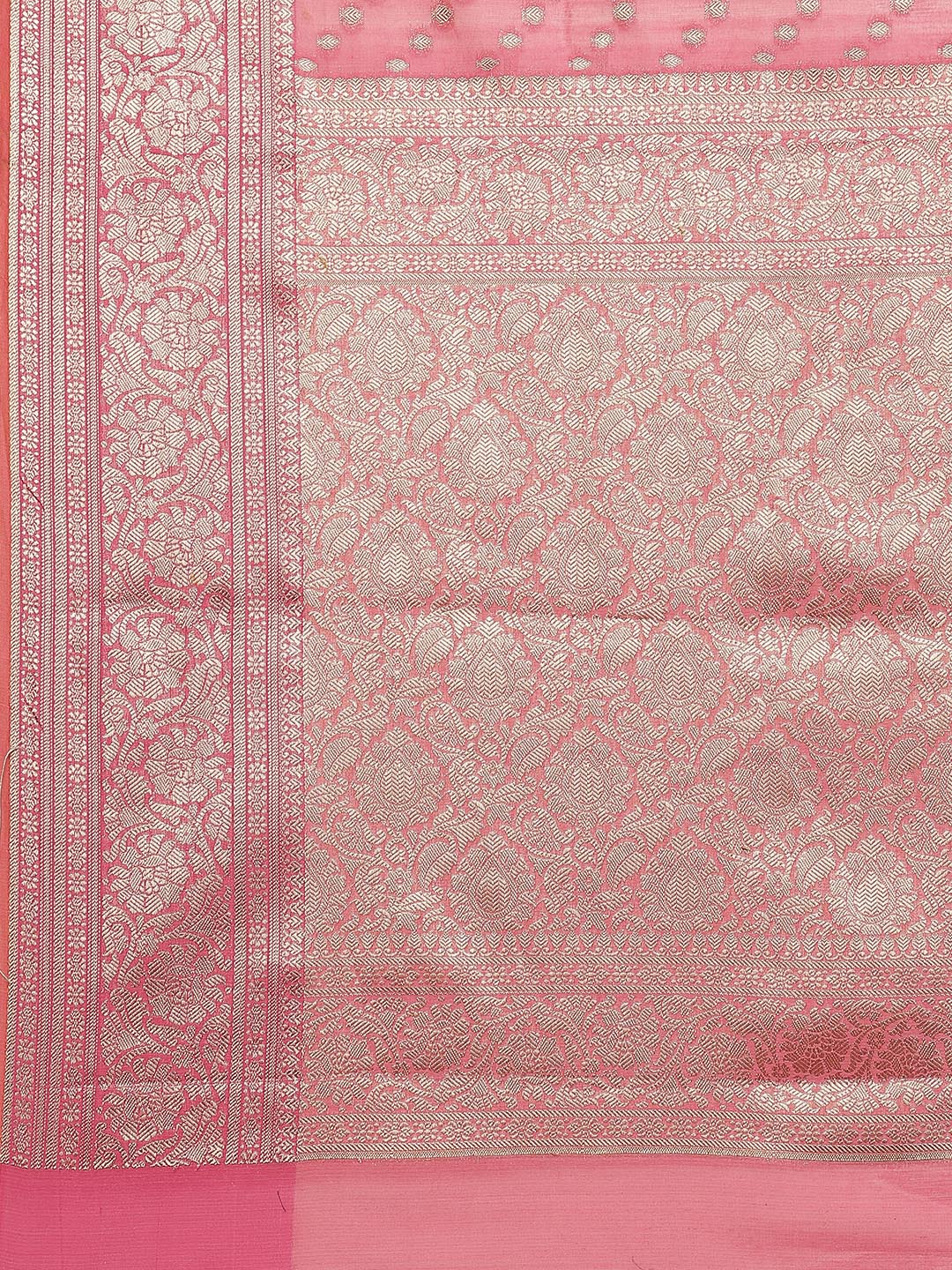 Zari Border Booti Cotton Woven Saree