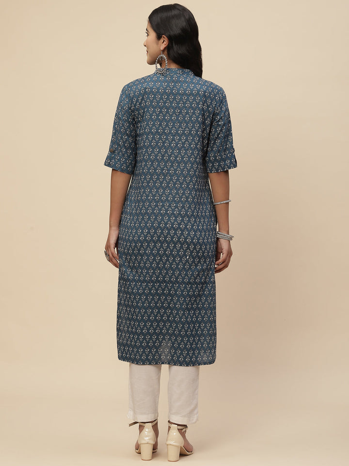 Floral Printed Cotton Kurta
