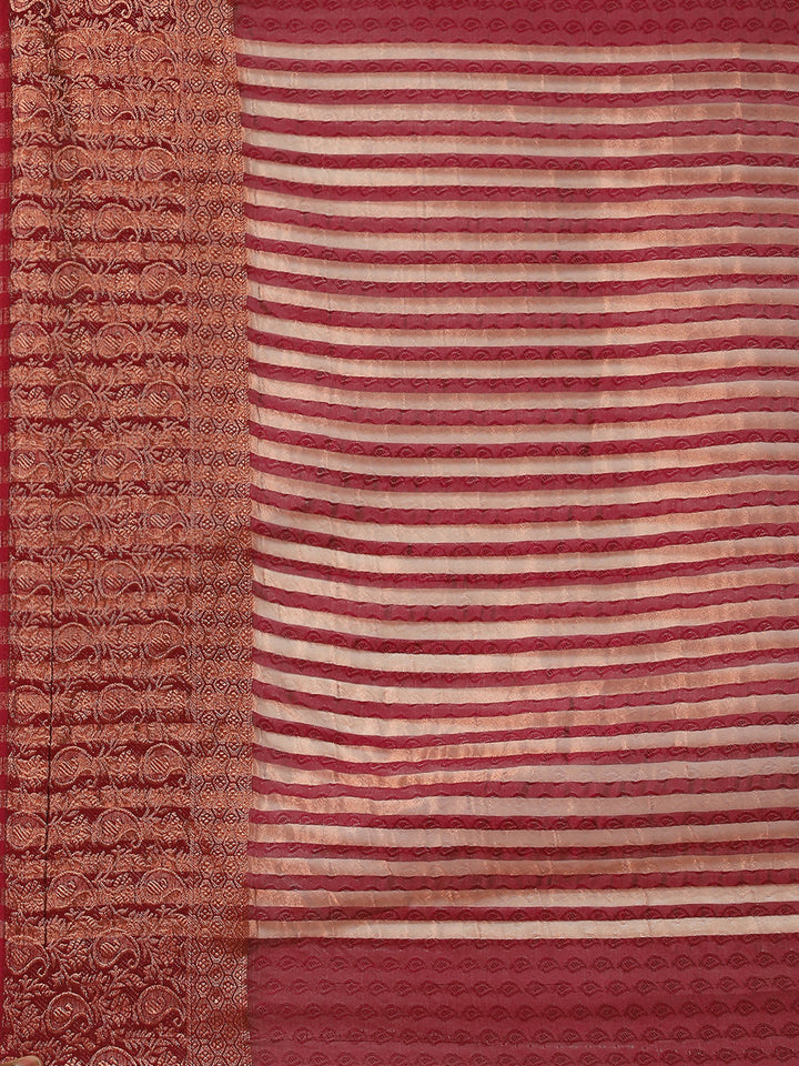 Plain Zari Border Handloom Woven Saree