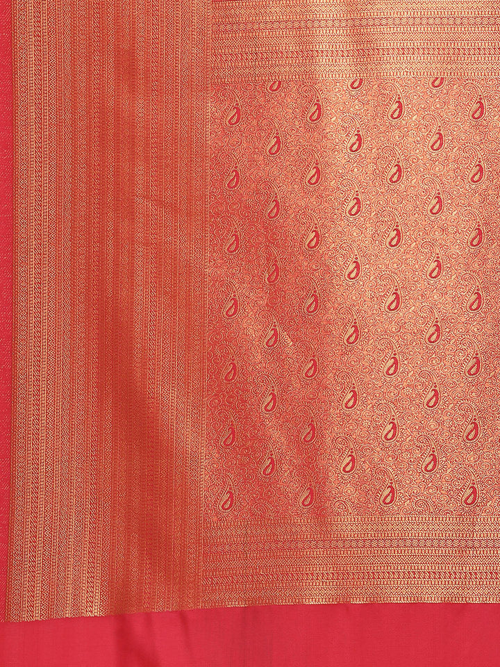 Brocade Zari Zaal Art Handloom Woven Saree