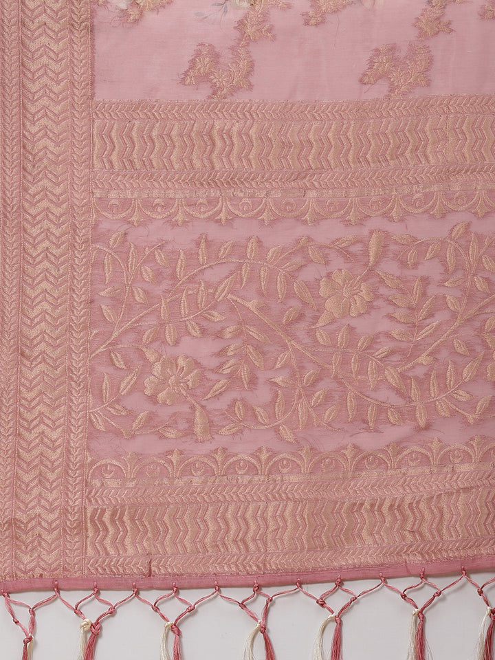 Floral Digital Printed Banarasi Pallu Cotton Saree
