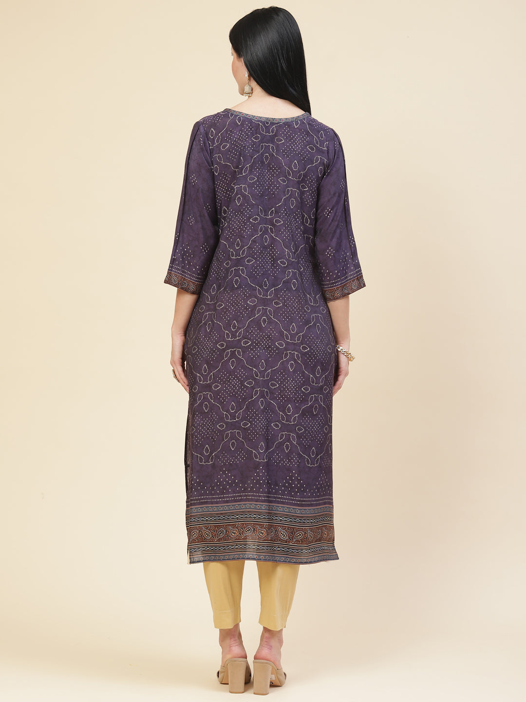 Bandhani Printed Crepe Kurta