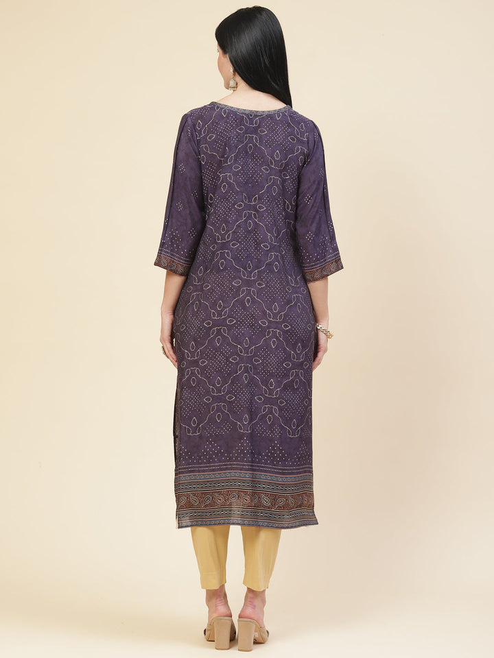 Bandhani Printed Crepe Kurta