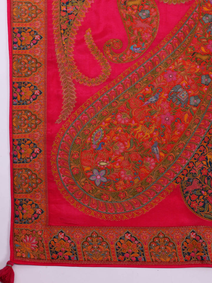 Printed Dola Silk Rani Saree