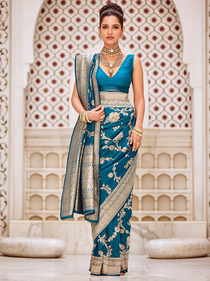 Gold Jaal Banarasi Tussar Saree