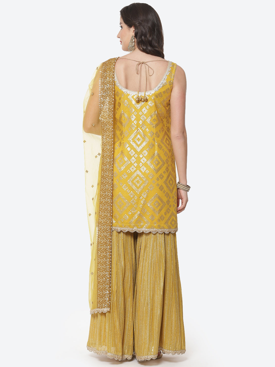 Sequence Work Georgette Stitched Salwar Kameez With Net Dupatta