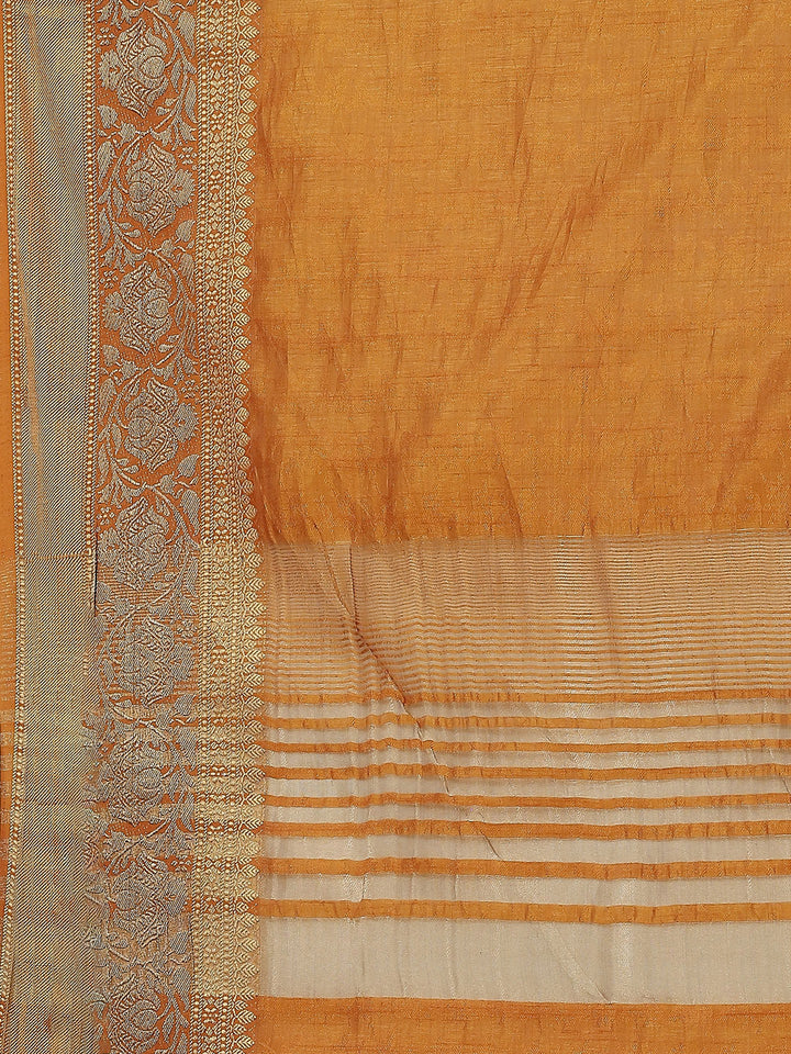Plain Zari Border Handloom Woven Saree