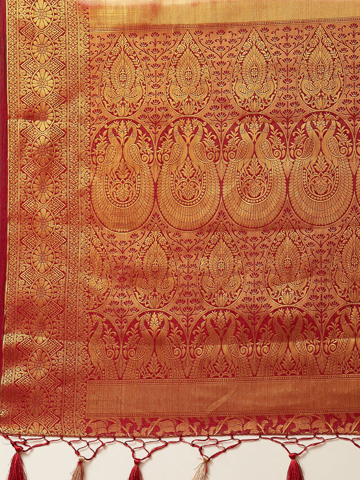 Zari Jaal Art Handloom Woven Saree