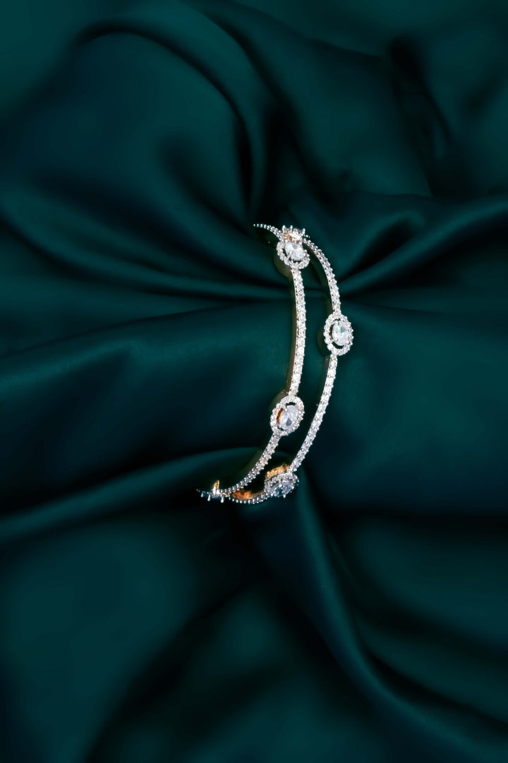 Golden And Diamond AD Bangles Set