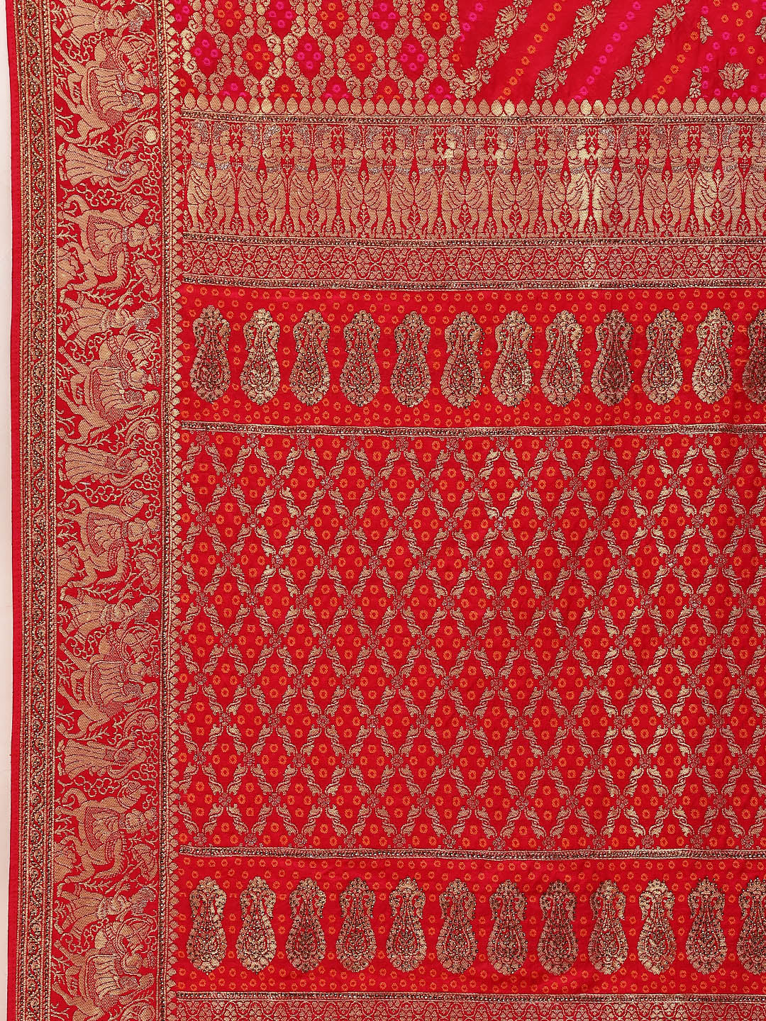 Bandhej Banarasi Woven Saree