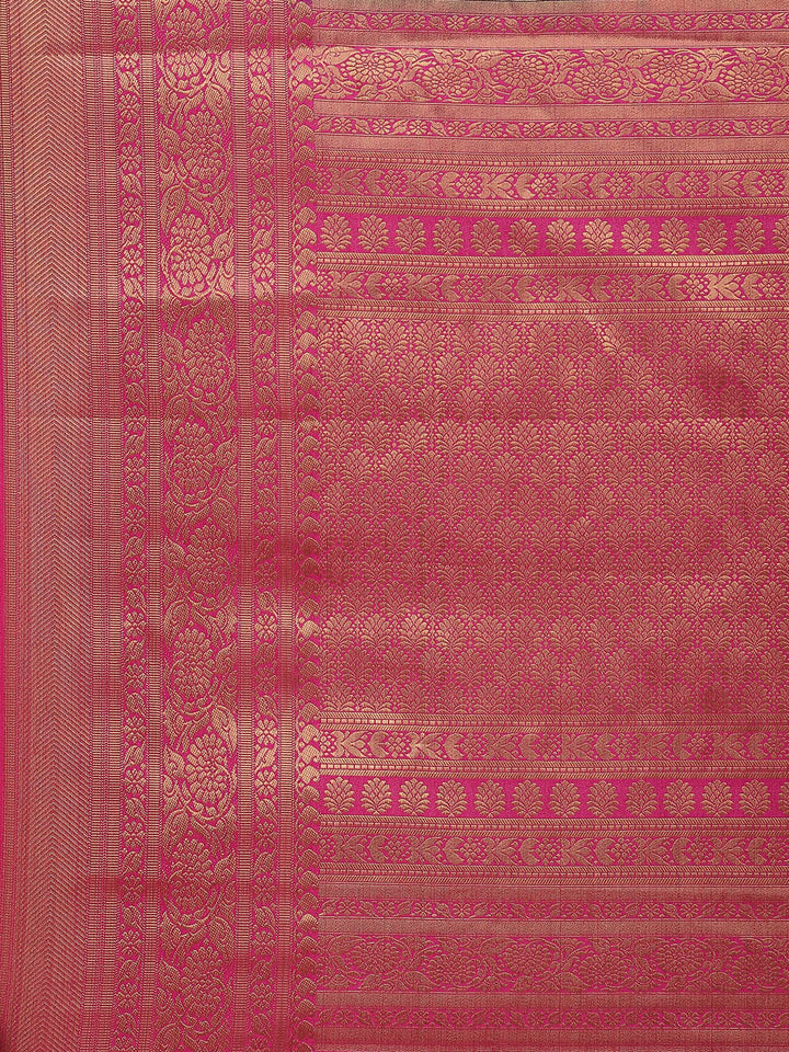 Zari Border Booti Work Art Handloom Woven Saree