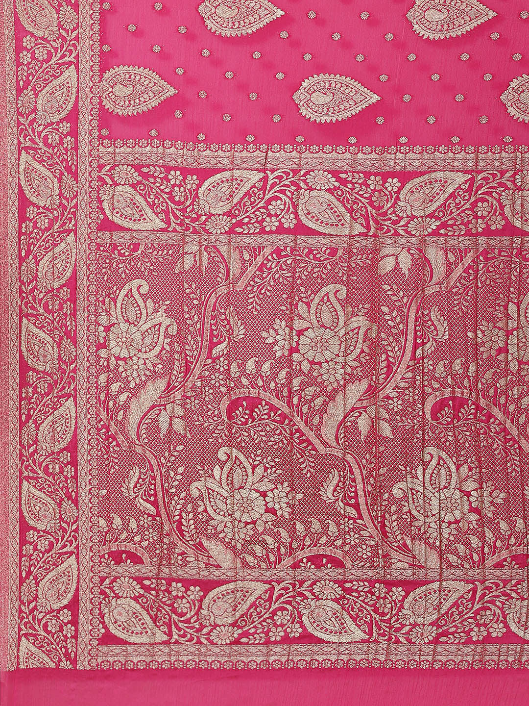 Zari Booti Crepe Plain Saree