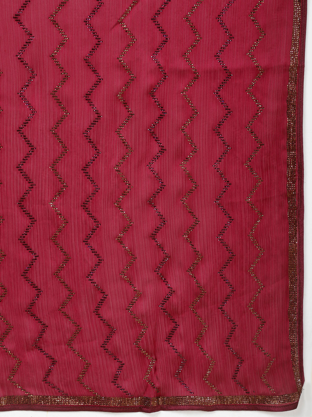 Stone Embroidered Chiffon Saree