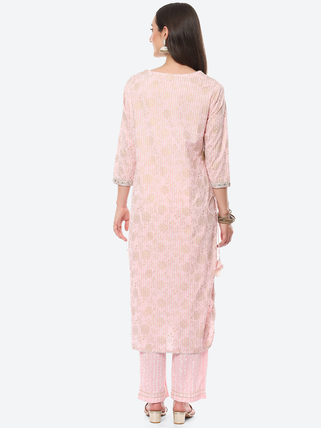 Resham Mirror Printed Cotton Kurta With Pant