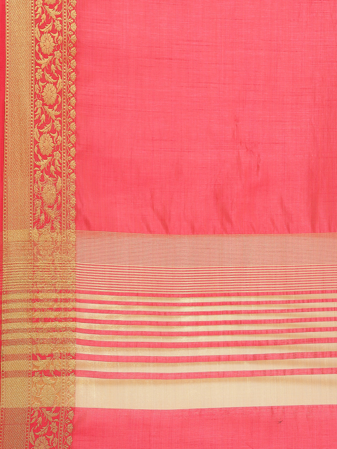 Plain Art Handloom Saree with  Zari Border