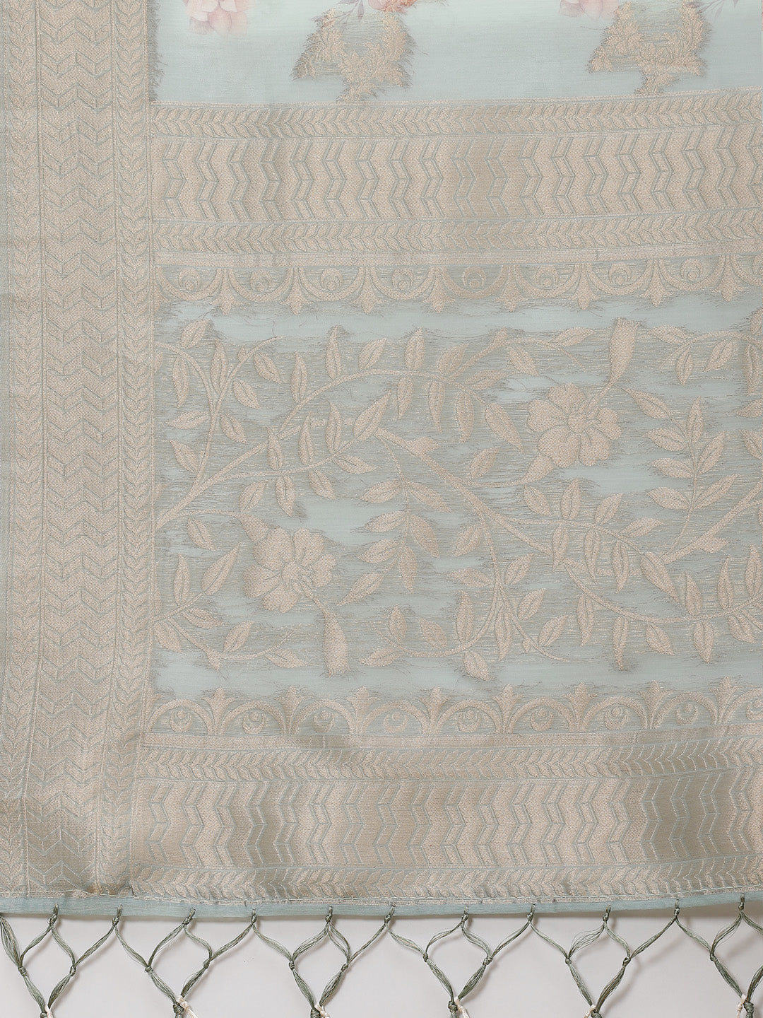 Floral Digital Printed Banarasi Pallu Cotton Saree