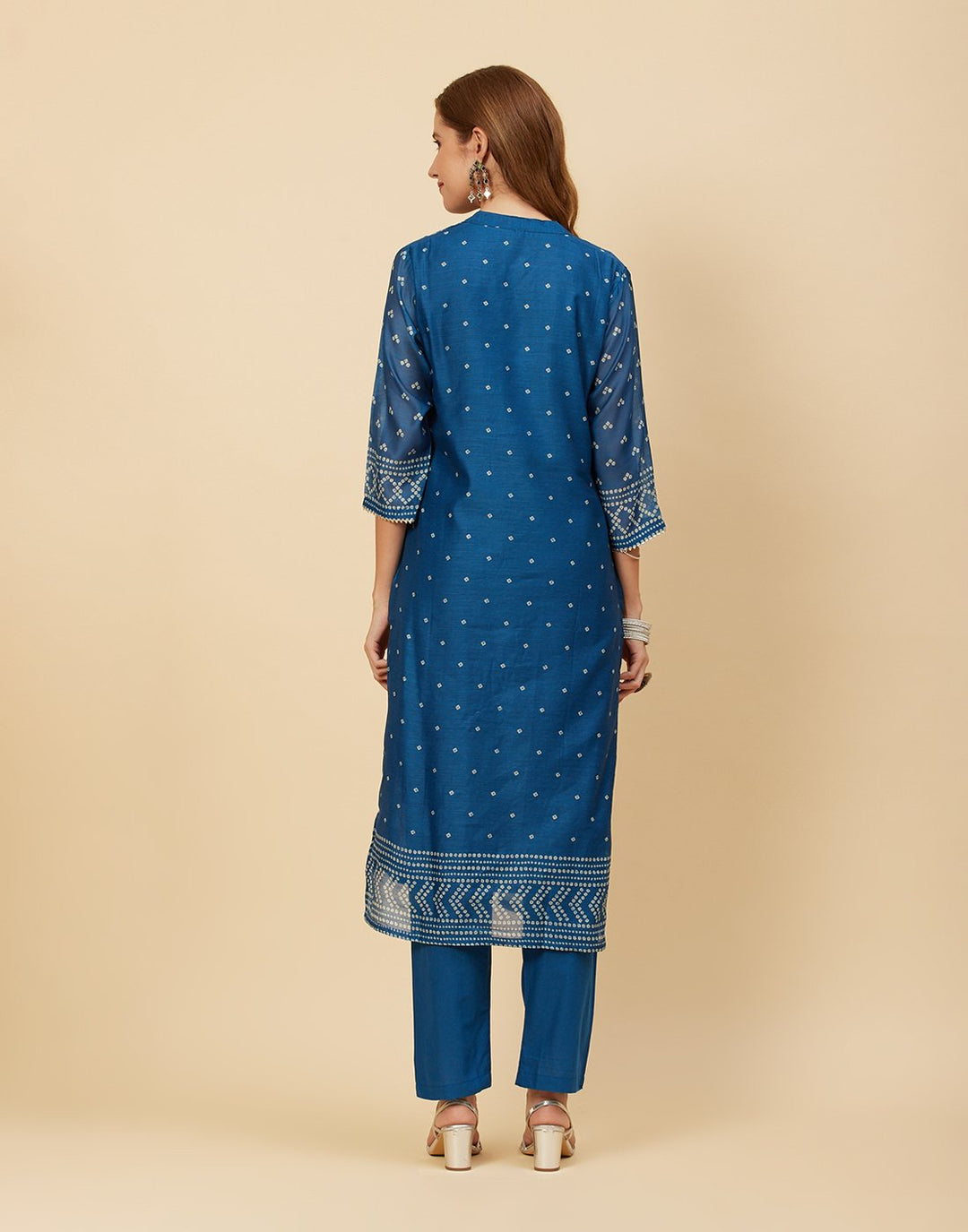Embroidered Chanderi Kurti With Pant
