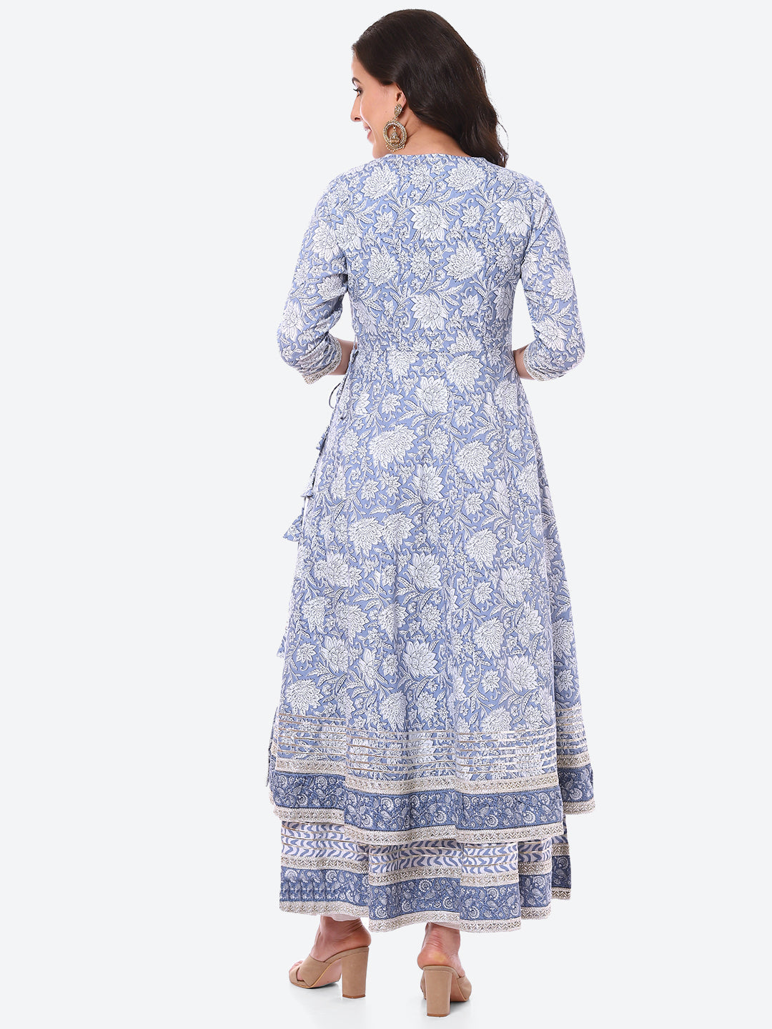 Floral Printed Double Layer Cotton Kurta