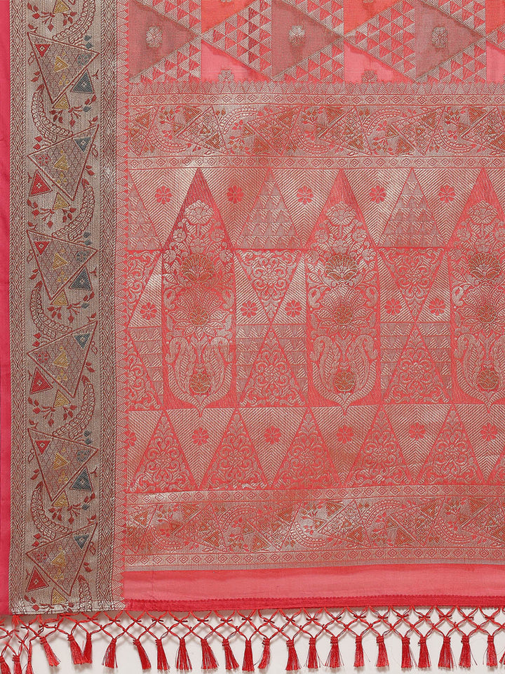 Zari Jaal Woven Cotton Saree