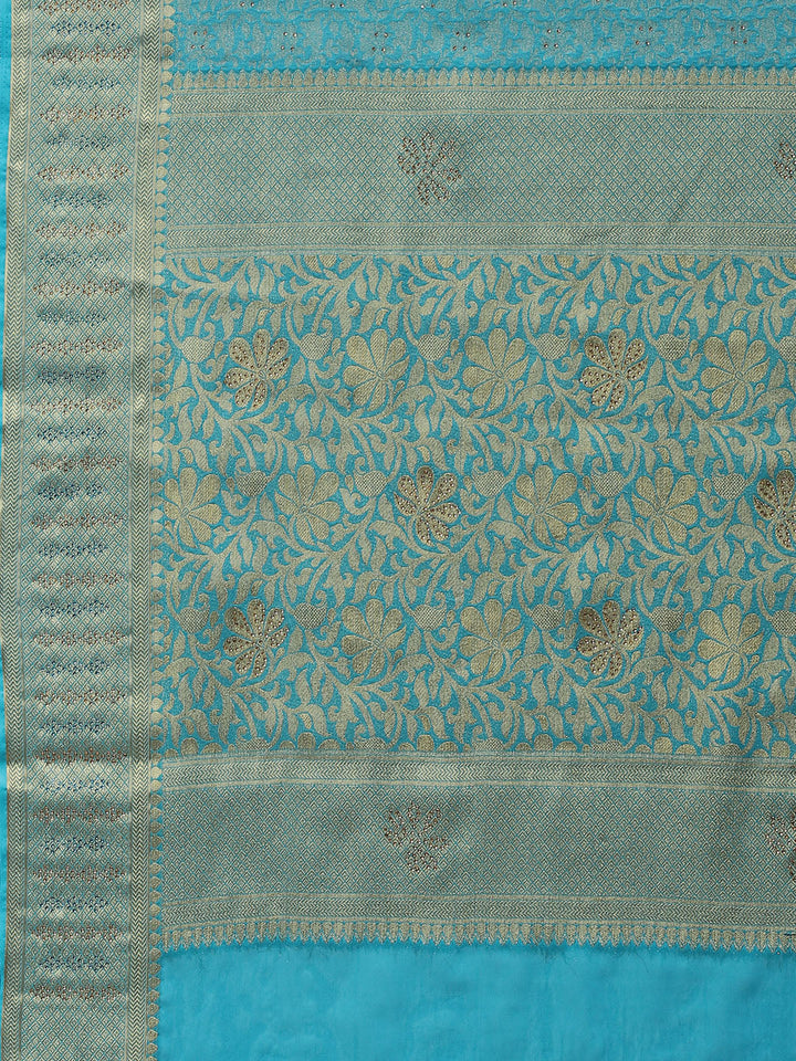 Stone Work Georgette Plain Saree