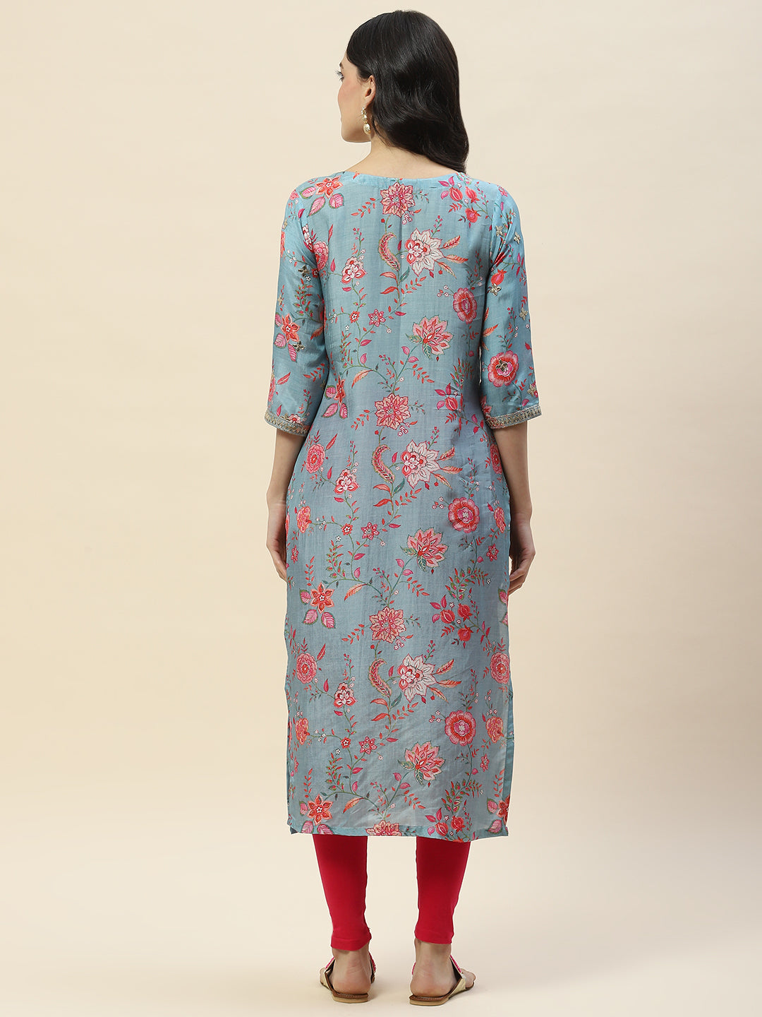 Gota Work Printed Muslin Kurta