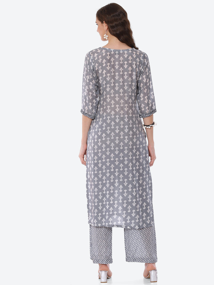 Printed Muslin Kurta With Pant