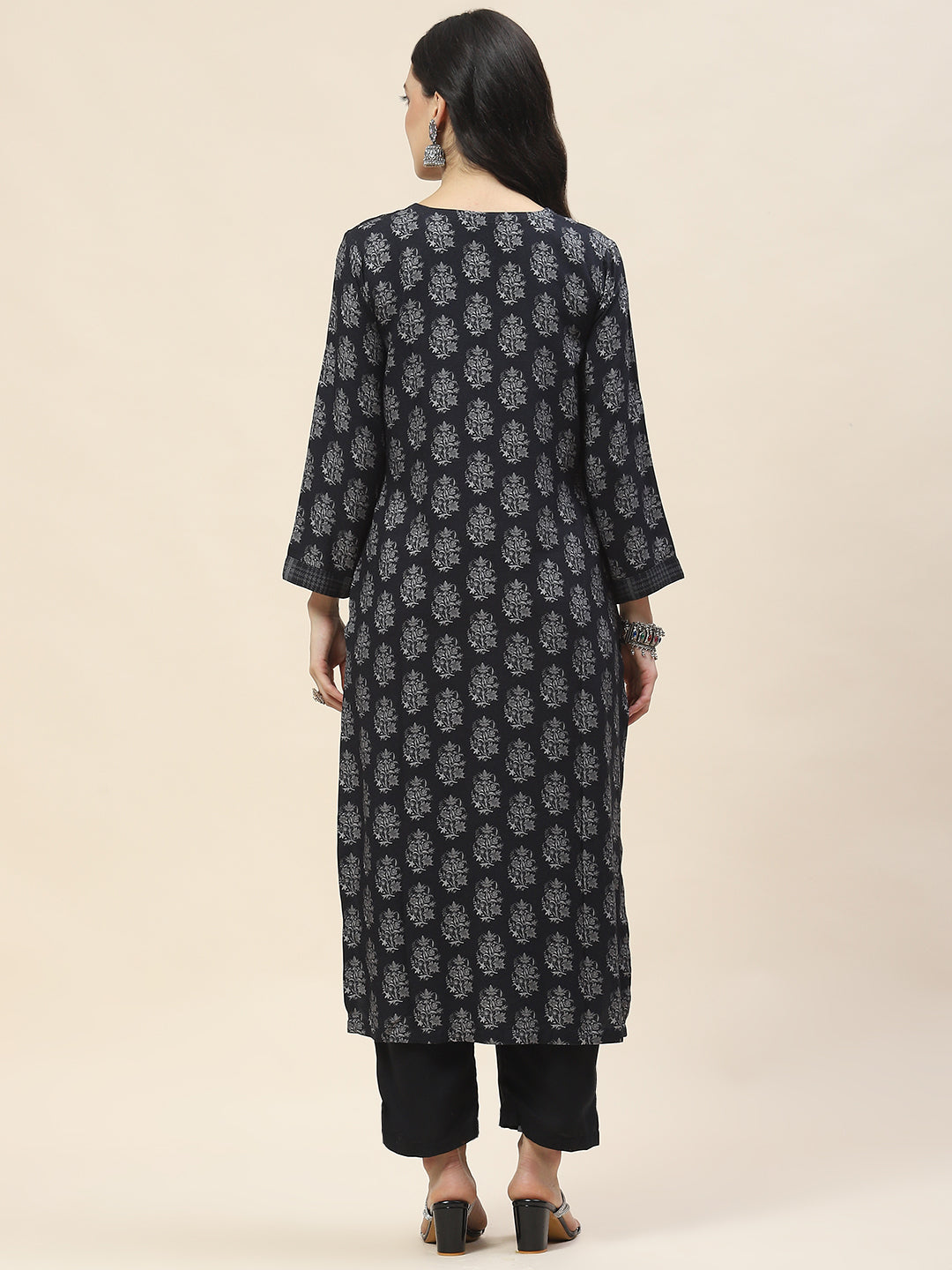 Printed Pashima Kurta With Pants