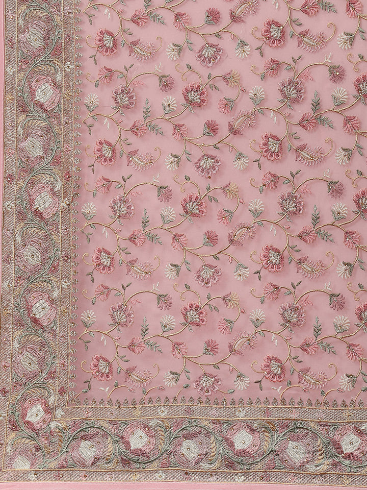 Floral Resham Jaal Embroidered Georgette Saree