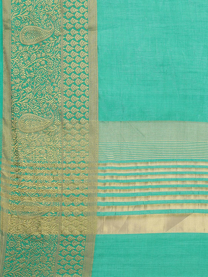 Plain Zari Border Art Handloom Woven Saree
