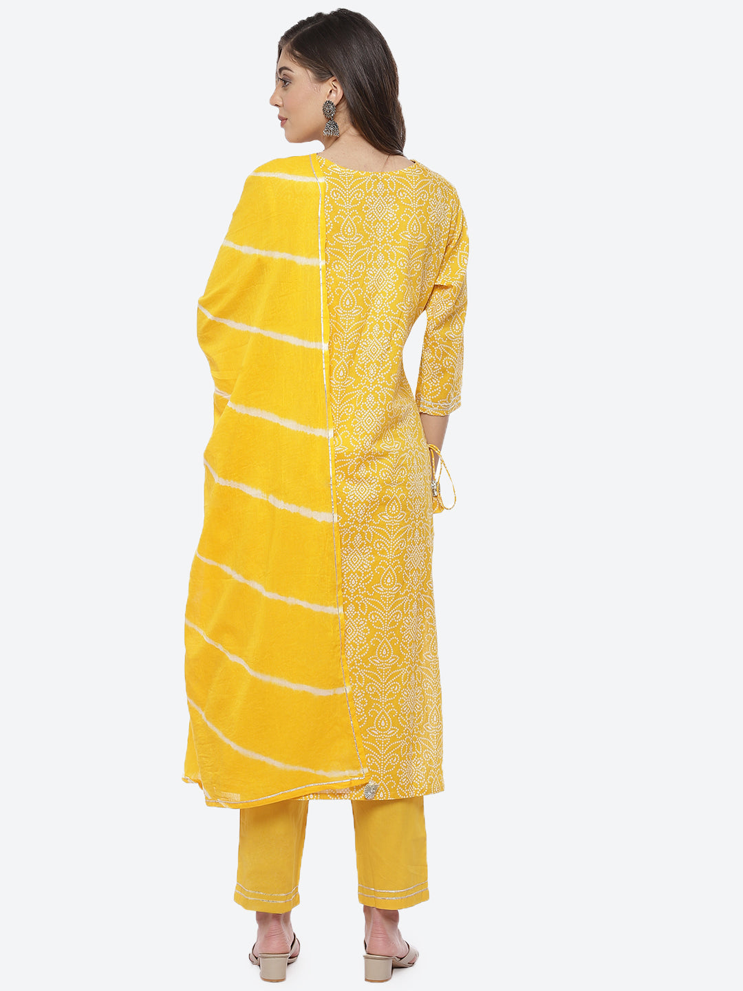Resham Booti Cotton Stitched Salwar Kameez With Chiffon Dupatta