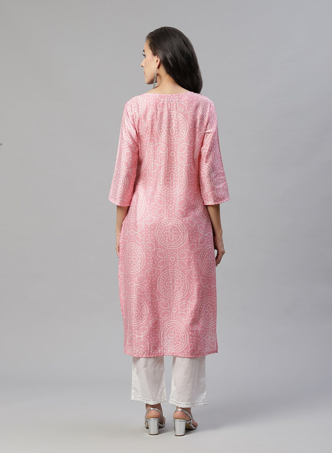 Printed Cotton Kurti Pant With Embroidered Yoke Detail
