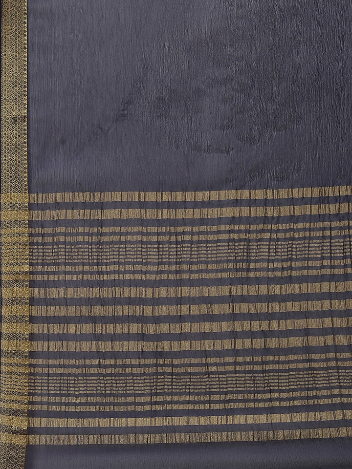 Piped Border Chiffon Plain Saree