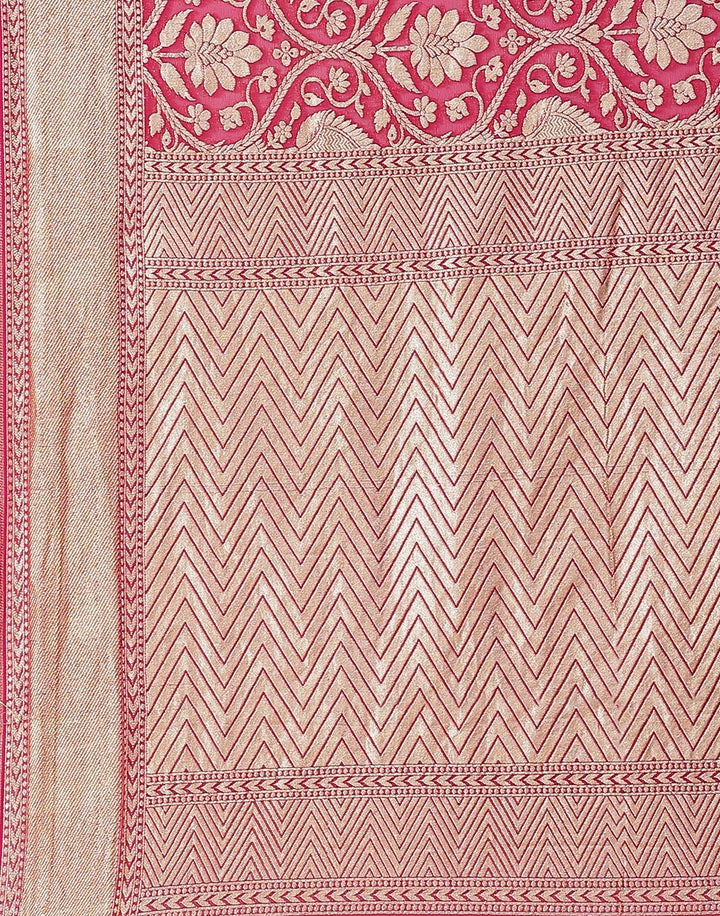 MBZ Meena Bazaar-Rani Georgette Banarasi Khaddi Saree
