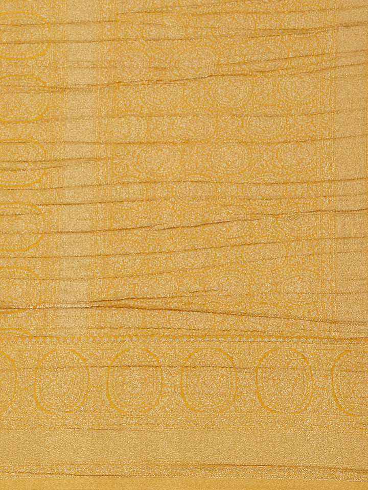 Zari Booti Crepe Plain Saree