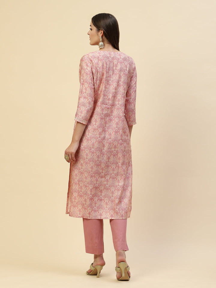 Gota Embroidered Muslin Kurta With Pants
