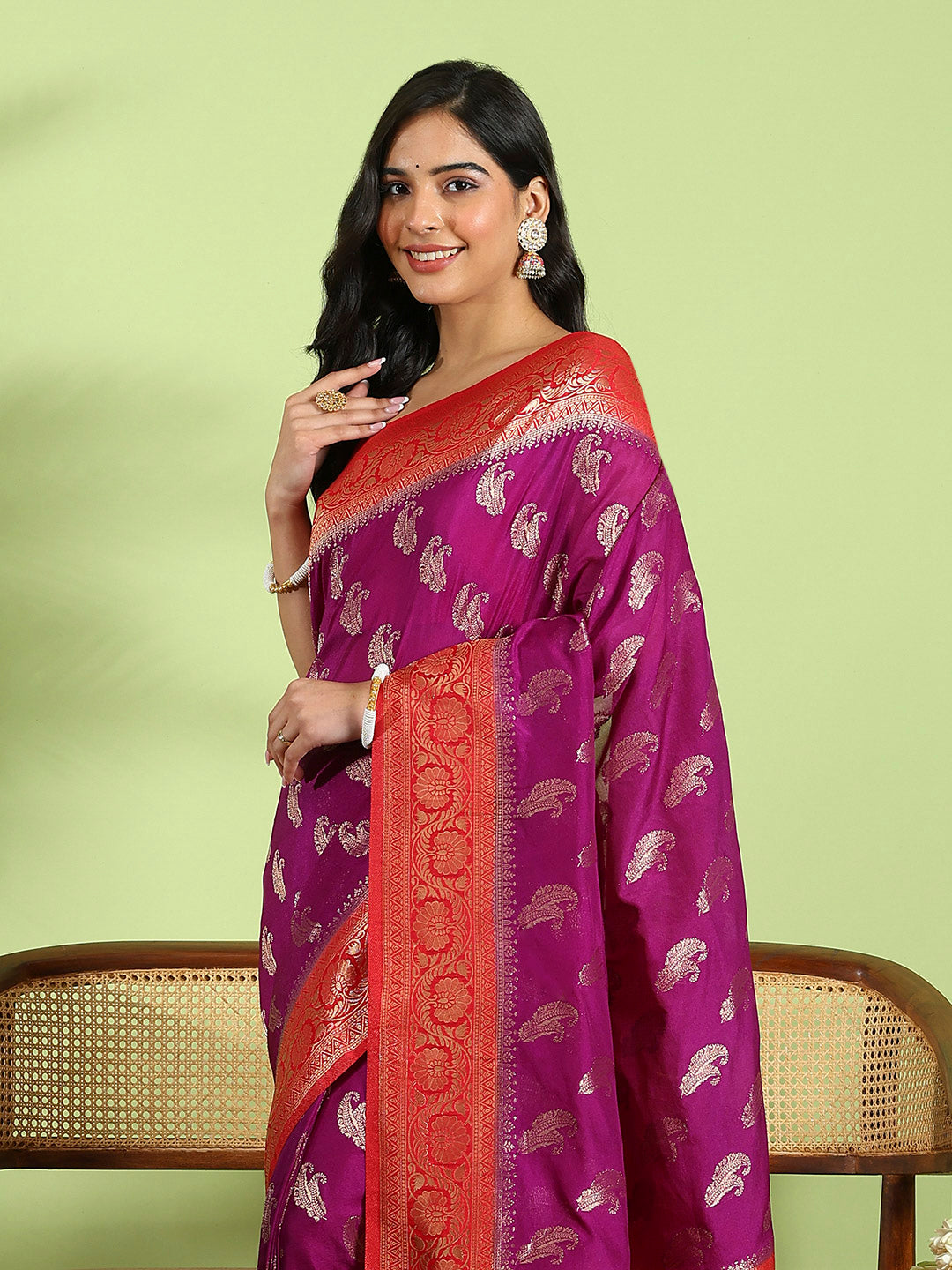 Plain Crepe Saree