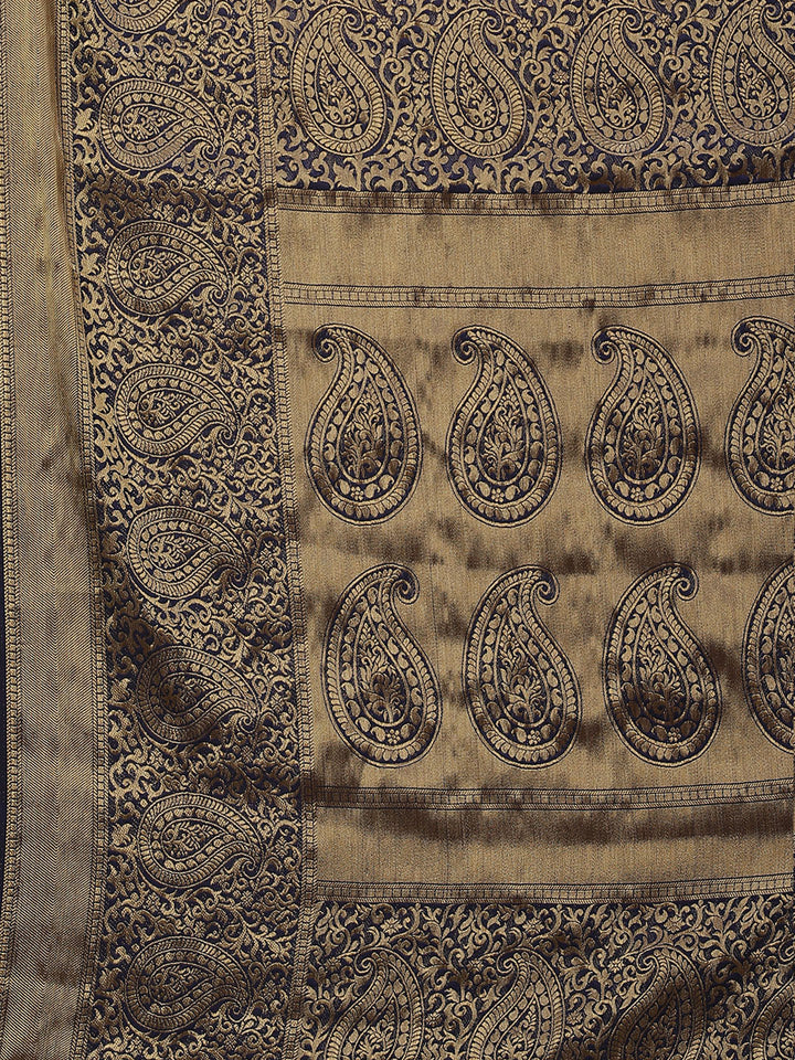 Brocade Zari Booti Art Handloom Woven Saree