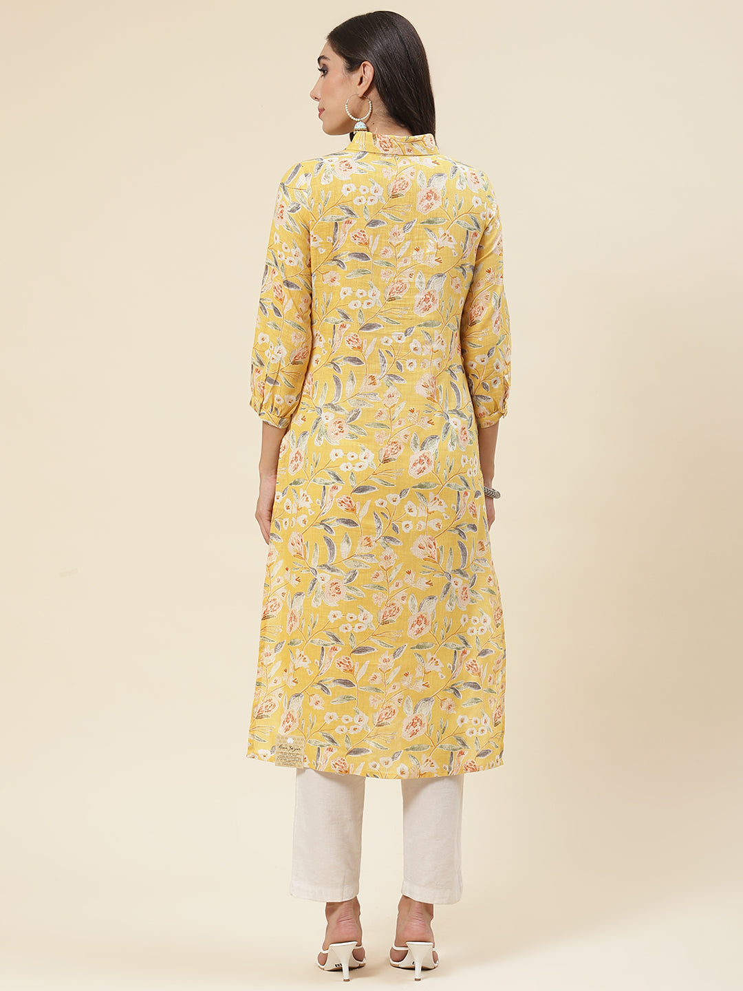 Floral Printed Muslin Kurta