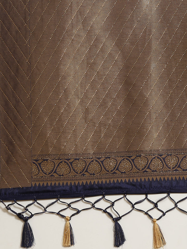 Brocade Art Handloom Embroidered Saree