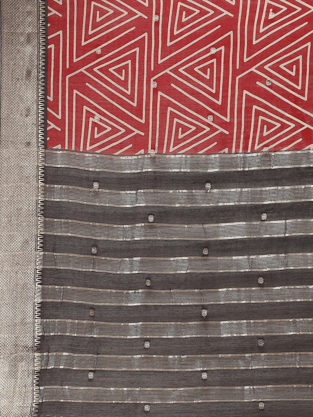 Geometric Printed Handloom Woven Saree