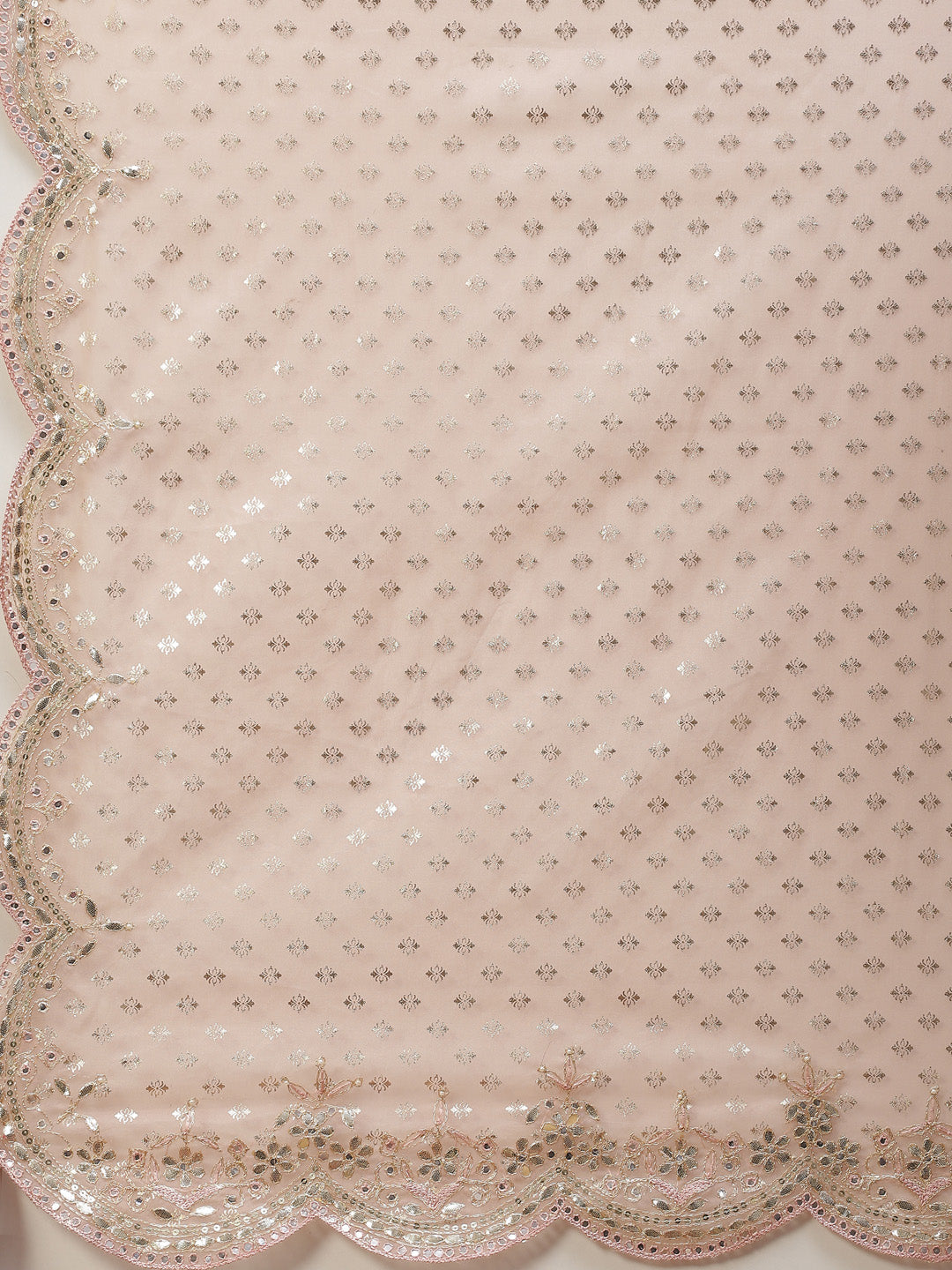 Mirror Work Embroidered Organza Saree