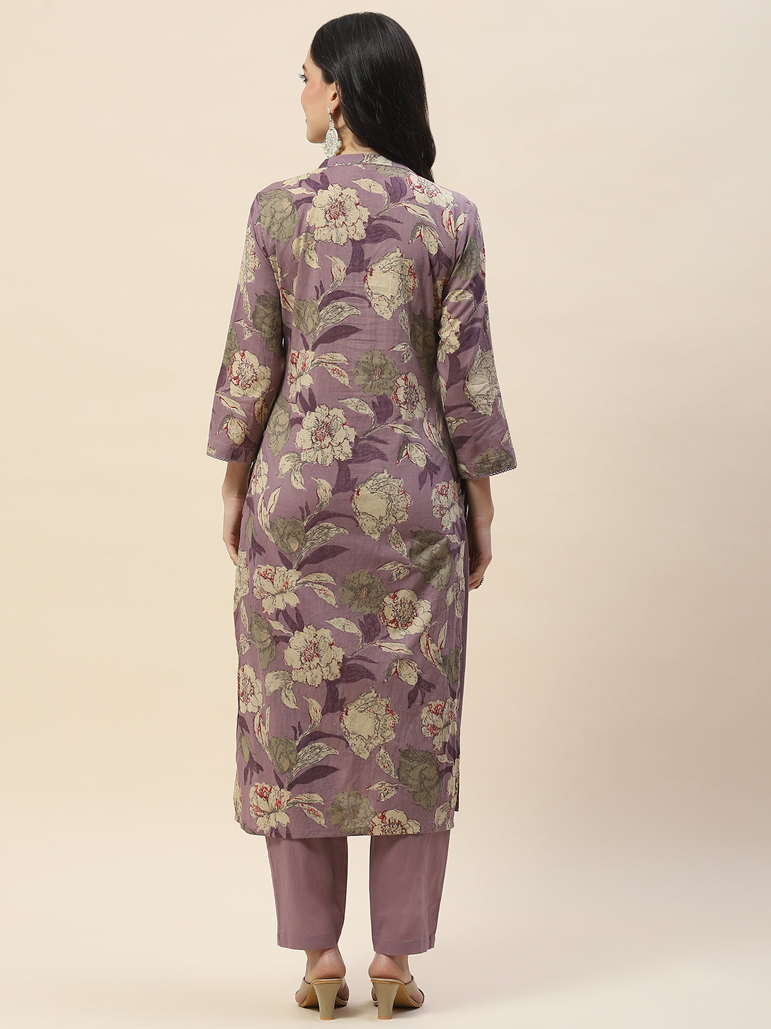 Printed Cotton Kurta With Pants