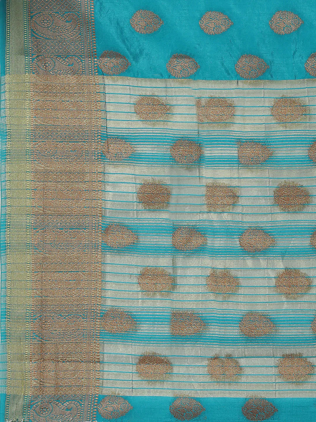 Zari Border Booti Handloom Woven Saree