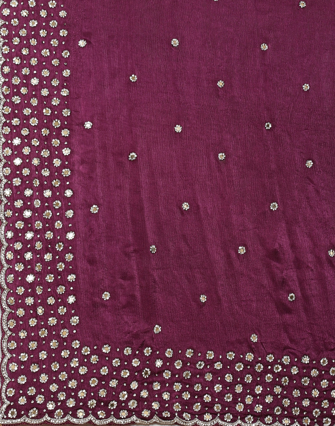 Stone Booti Pure Satin Embroided Saree