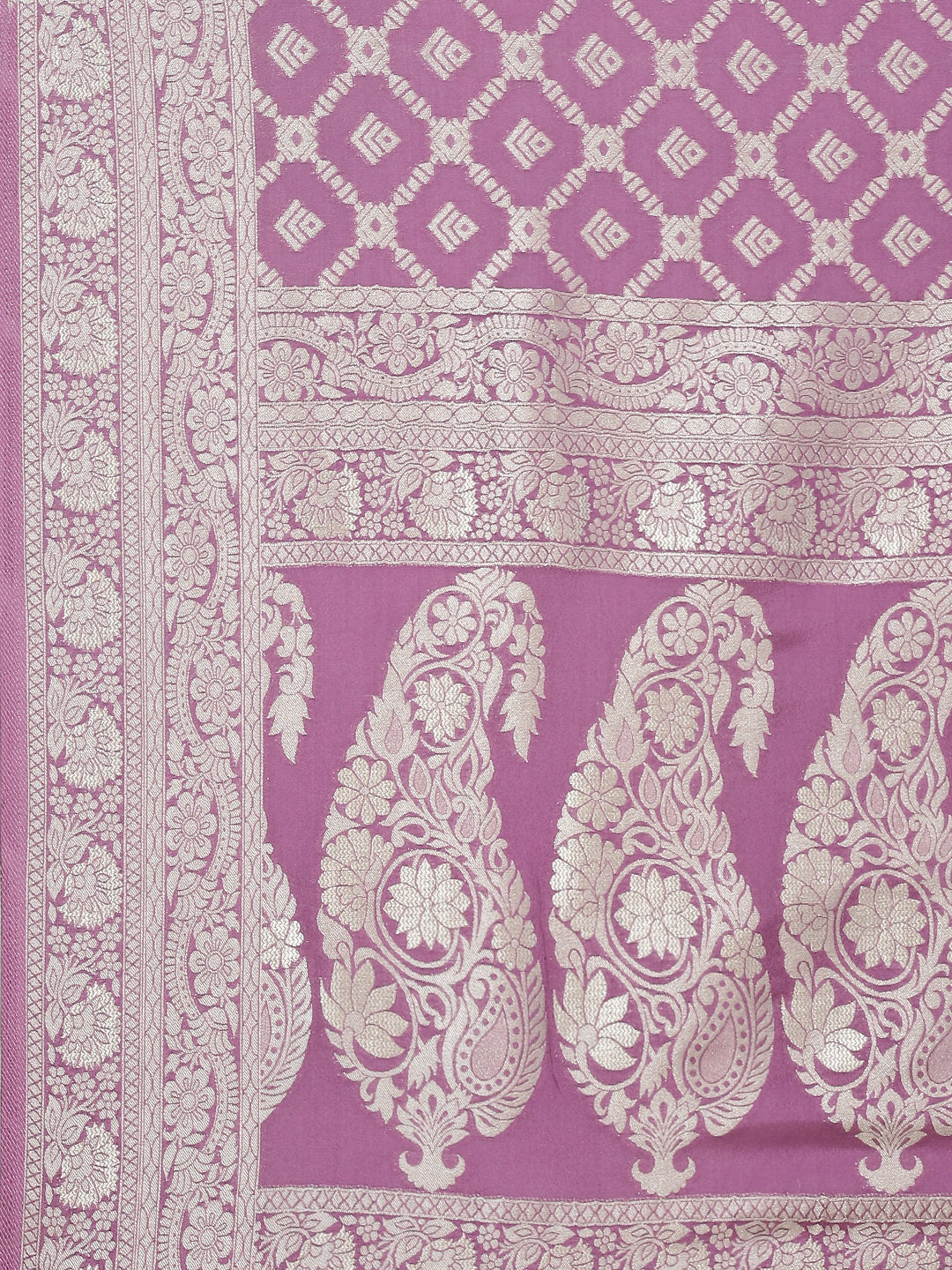 Zari Jaal Crepe Plain Saree